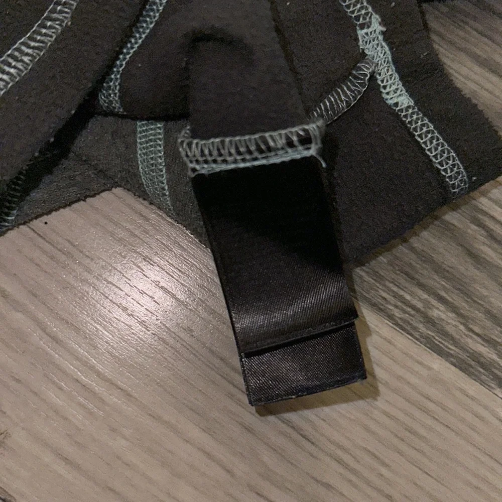 North face fleece 1/4 zip gray/teal‎ girls XXS